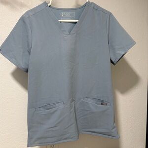 Figs Blue Scrub Top